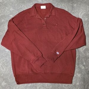 Champion Red Polo Sweatshirt (Size S)